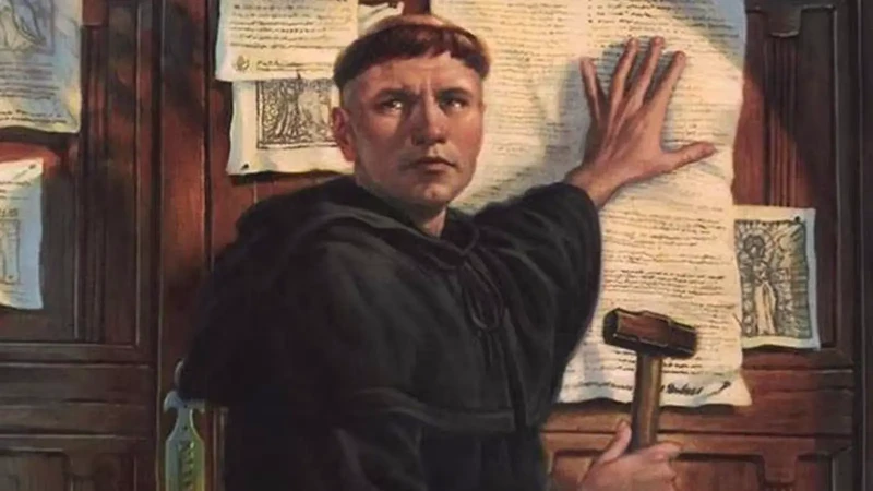Lutero affigge le 95 tesi a Wittenberg