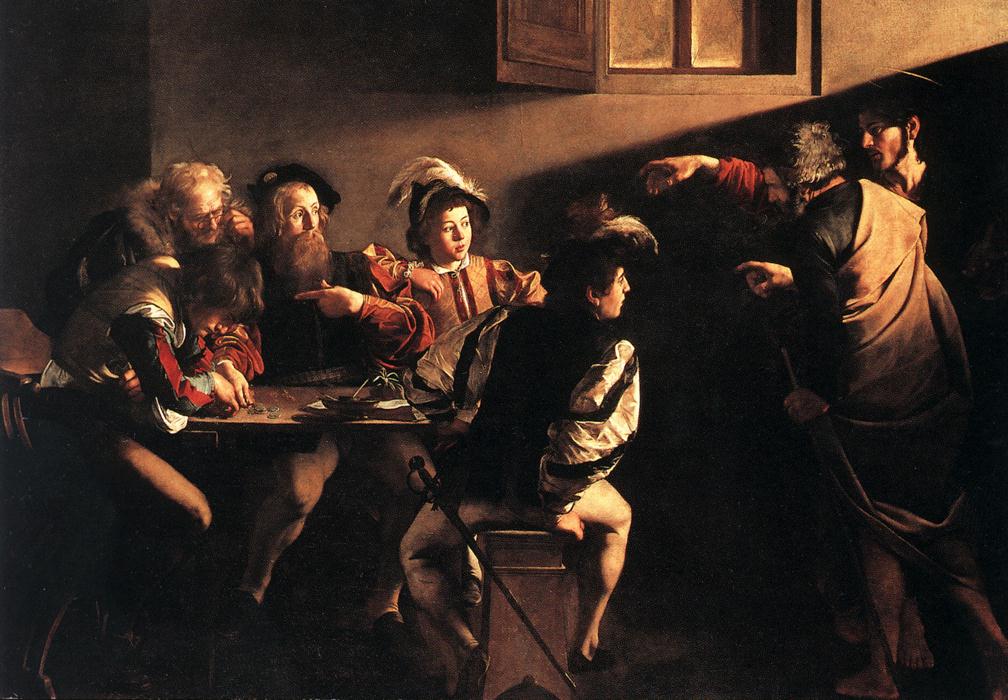Caravaggio, vocazione di Matteo (part)